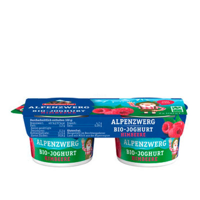 Produktfoto zu Alpenzwerg Kinderjogurt 5x Himbeere _ 5x Vanille - löffelfest 10 x 2 x 100g