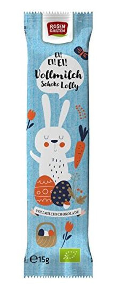 Produktfoto zu Vollmilch Schoko-Lolly Hase, in bunter Folie, 15g
