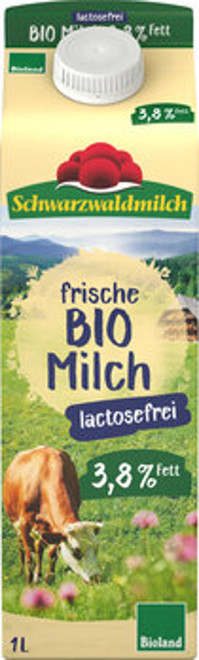 Produktfoto zu frische Vollmilch 3,8%, LAKTOSEFREI, 1L