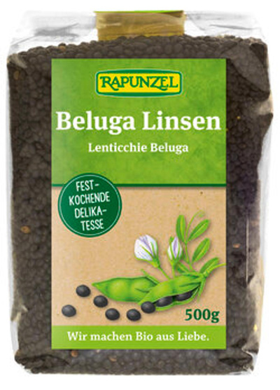 Produktfoto zu Beluga Linsen schwarz, aus Deutschland, 500 g