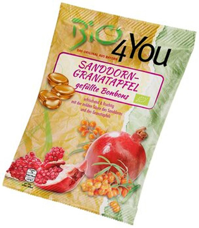 Produktfoto zu Sanddorn-Granatapfel Bonbons gefüllt, 75g