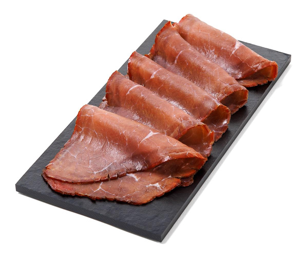 Produktfoto zu Rinderschinken geschnitten - jetzt MIT FETTRAND, ca. 100g - vakuumiert