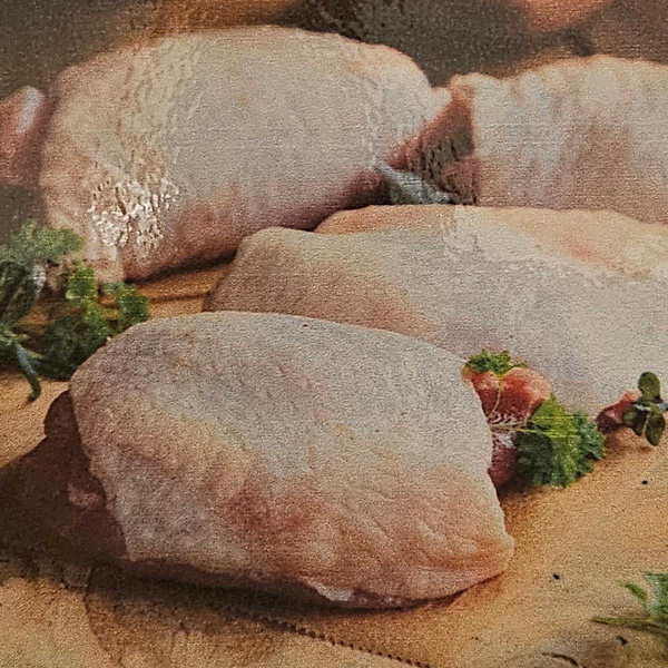Produktfoto zu Hähnchenoberkeule o. Knochen mit Haut, 2 St. vakuumiert (ca. 0,5-0,7kg)
