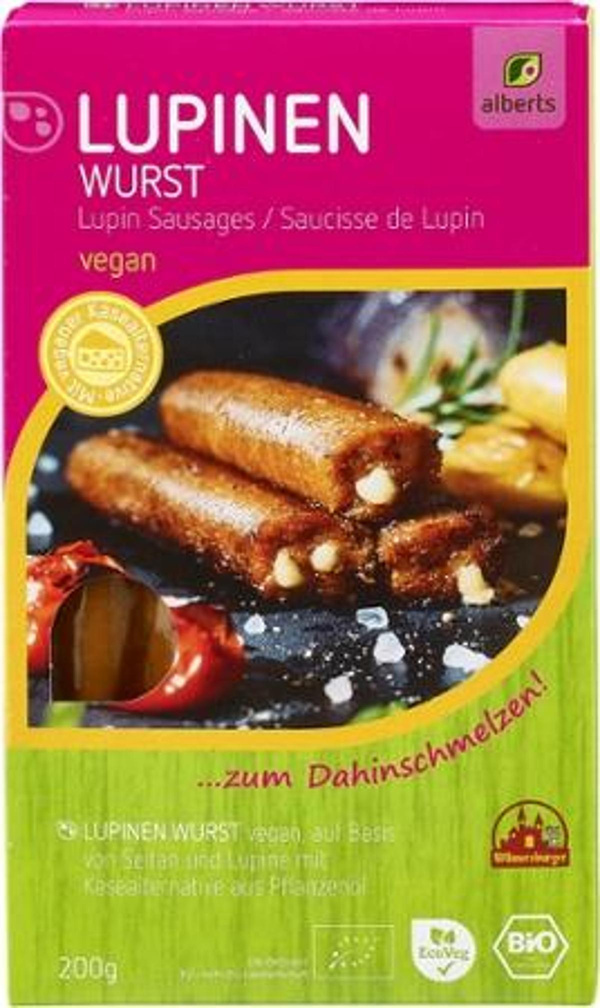 Produktfoto zu Lupinenwurst mit veganem Käsekern, 200g