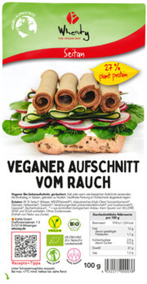 Produktfoto zu GEBINDE WHEATY Veganer Aufschnitt vom Rauch, 15 x 100g