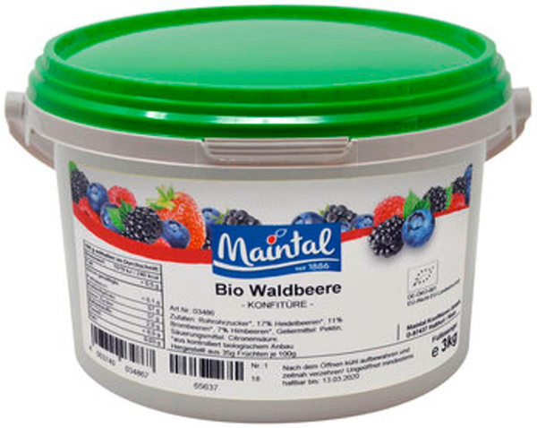 Produktfoto zu Waldbeere Konfitüre rot 3 kg (Heidelb._Bromb._Himb.)