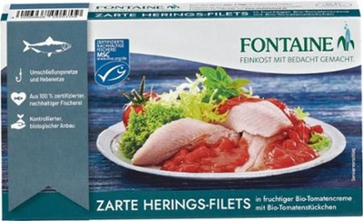 Produktfoto zu Heringsfilet in Tomatensauce, 200g