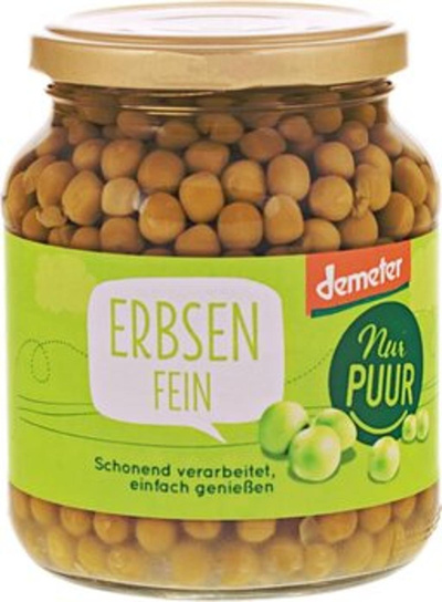 Produktfoto zu GEBINDE Erbsen im Glas, 6 x 350g
