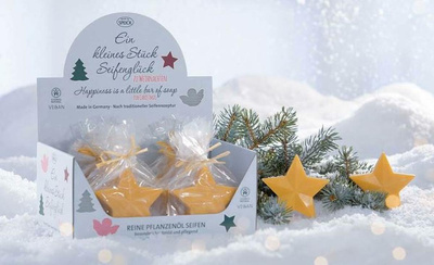 Produktfoto zu Pflanzenöl Seife 'Sterne', 50 g