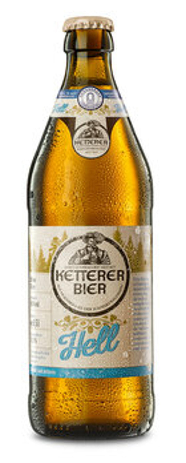 Produktfoto zu Kiste Ketterer Hell - klassisches helles Bier 20 x 0,5l