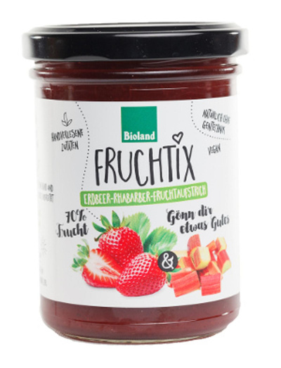 Produktfoto zu Fruchtix - Erdbeer-Rhabarber-Fruchtaufstrich, 220g