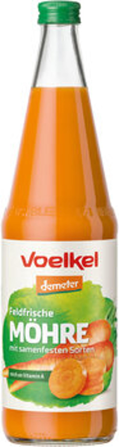 Produktfoto zu Kiste Feldfrischer Möhrensaft aus samenfesten Sorten, 6 x 0,7 L