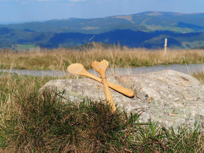 Produktfoto zu Salatbesteck Kirschholz geölt, 2-teilig