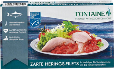 Produktfoto zu Heringsfilet in Tomatensauce, 200g