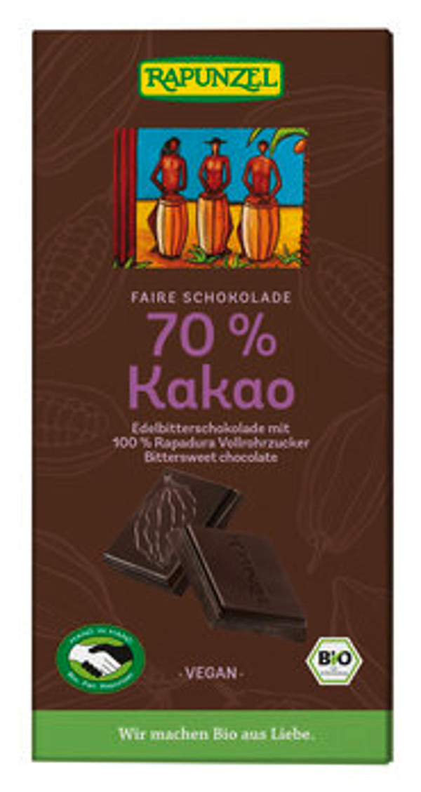 Produktfoto zu Bitterschokolade 70% Kakao HIH