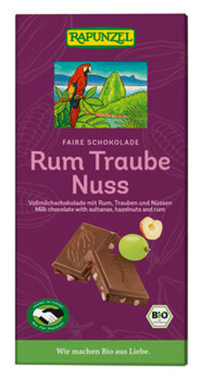 Produktfoto zu Vollmilch Schokolade Rum Traube Nuss, 100g