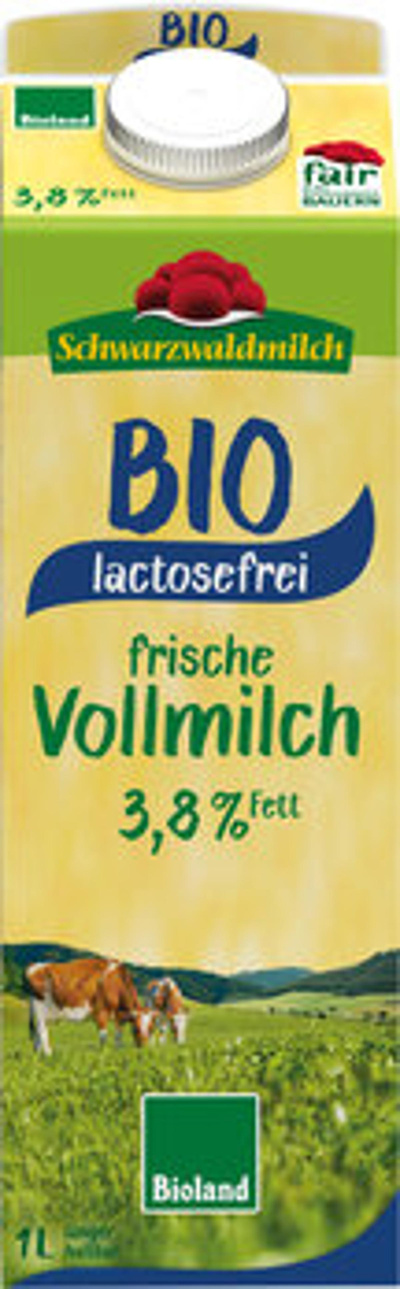 Produktfoto zu frische Vollmilch 3,8%, LAKTOSEFREI, 1L