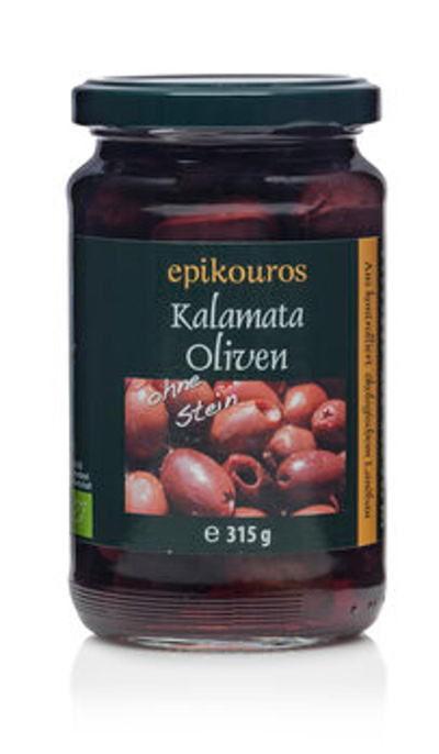 Produktfoto zu GEBINDE schwarze Kalamata-Oliven in Meersalzlake, 6 x 315 g (6 x170g Abtropfg)