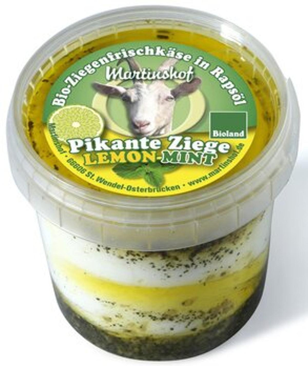 Produktfoto zu Ziegenfrischkäse 'Pikante Ziege Lemon-Mint', 150 g