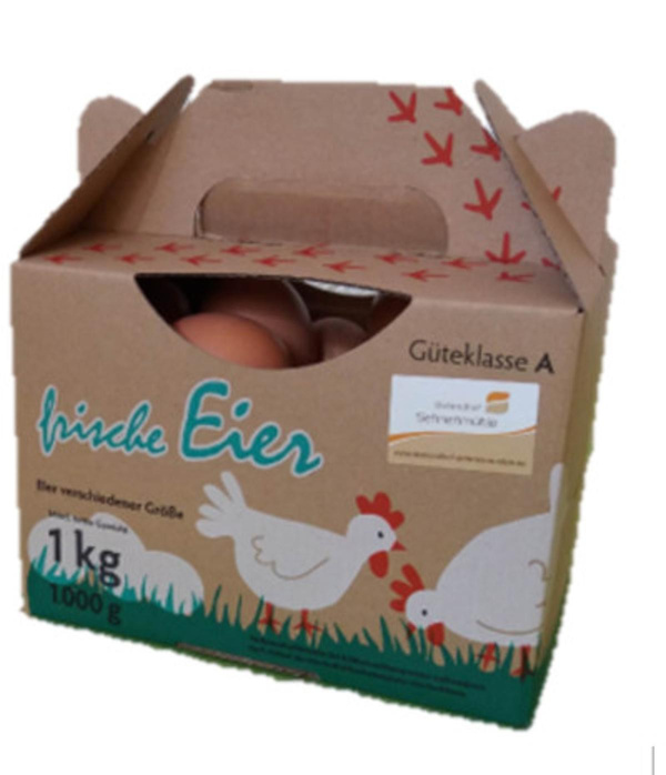 Produktfoto zu 1 kg Eier verschiedene Größen (entspricht ca. 18 M-Eiern)