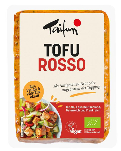 Produktfoto zu Tofu Mediterran `Rosso`  mit Oliven, Tomaten, Peperoni, 200g