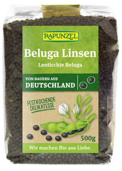 Produktfoto zu Beluga Linsen schwarz, 500 g