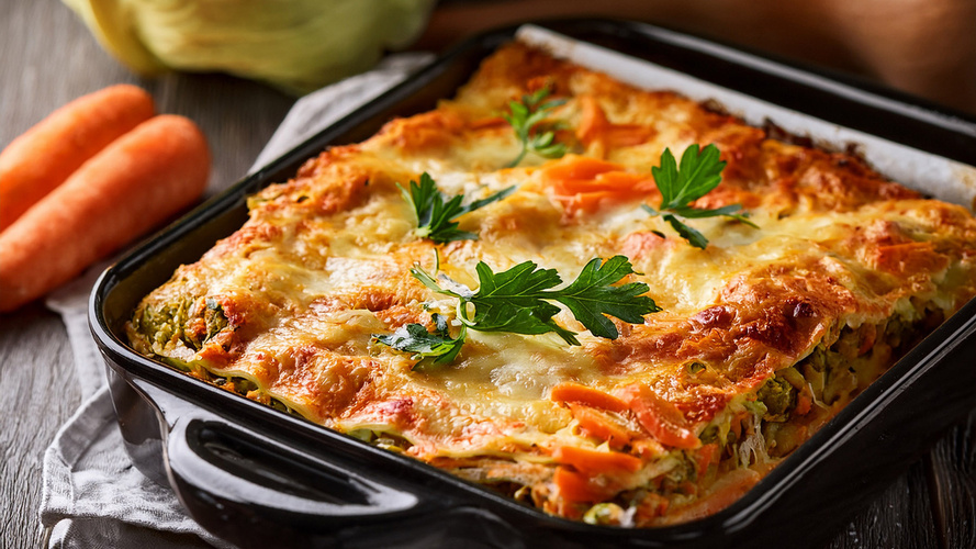 Rezeptbild für Gemüselasagne mit Kohl und Möhren