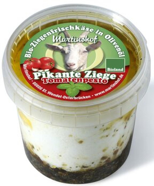 Produktfoto zu Ziegenfrischkäse 'Pikante Ziege Tomatenpesto, 150 g