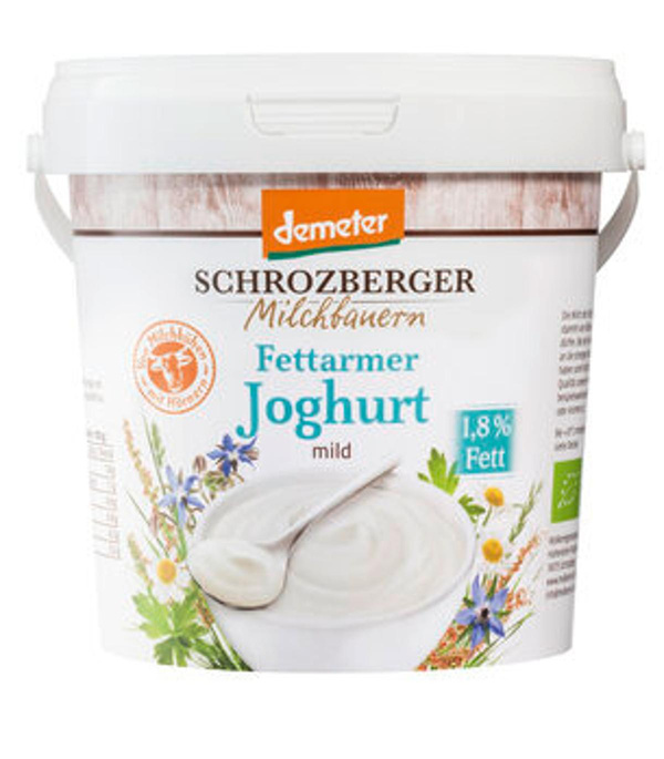 Produktfoto zu fettarmer Jogurt Natur mild 1,8%, 1 kg Eimer