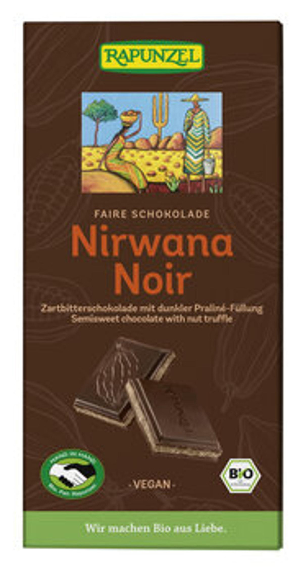 Produktfoto zu Nirwana Noir 55% Kakao mit Praliné-Füllung, 100g
