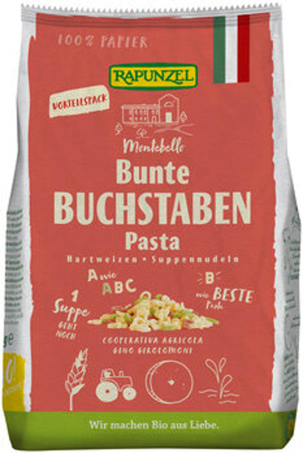 Produktfoto zu GEBINDE Buchstaben Suppennudeln Semola, bunt, 12 x 500g