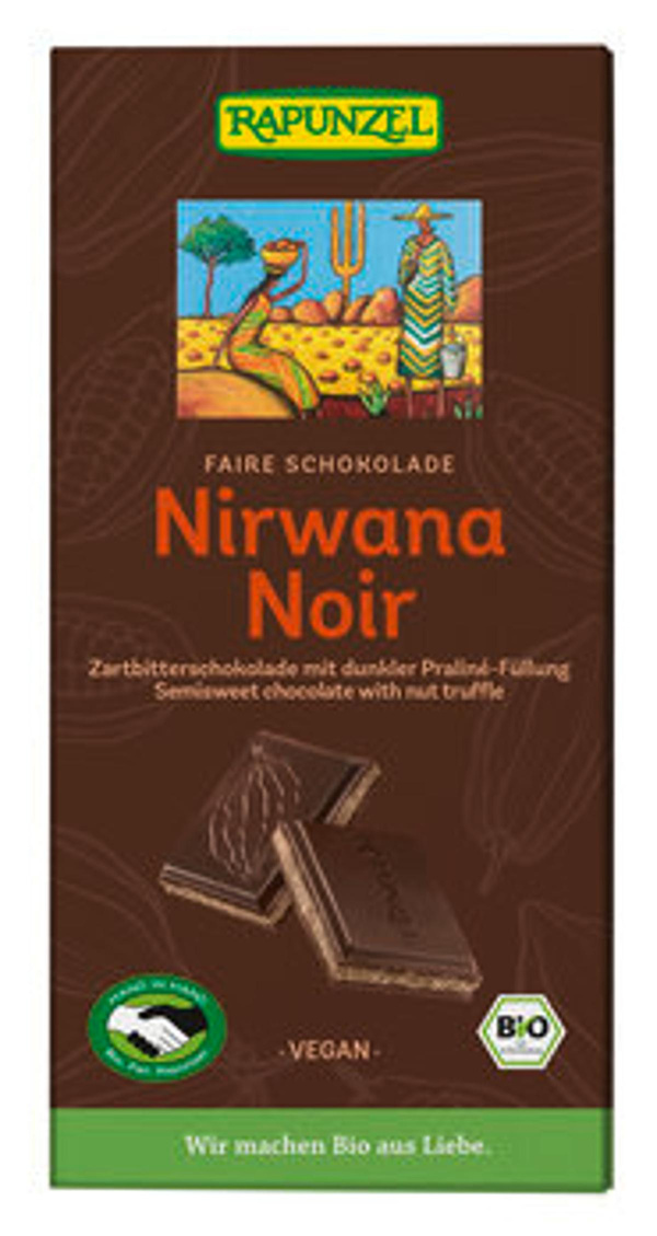 Produktfoto zu Nirwana Noir 55% Kakao mit Praliné-Füllung, 100g