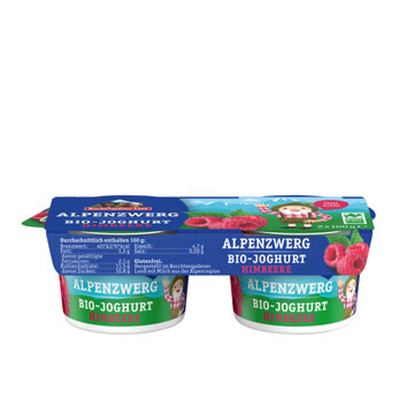 Produktfoto zu Alpenzwerg Kinderjogurt 5x Himbeere _ 5x Vanille - löffelfest 10 x 2 x 100g