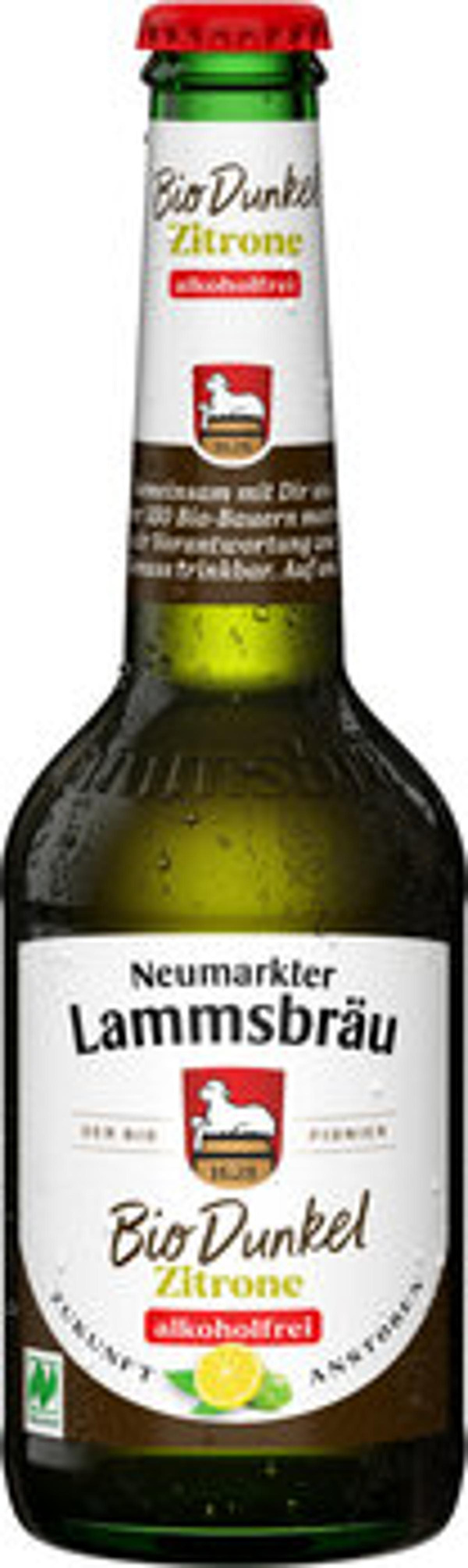 Produktfoto zu Kiste Bier Dunkel mit Zitrone alkoholfrei, 10 x 0,33 l