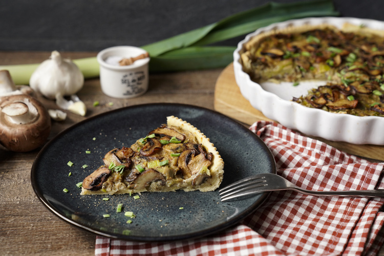 Rezeptbild für Vegane Champignon-Lauch-Quiche