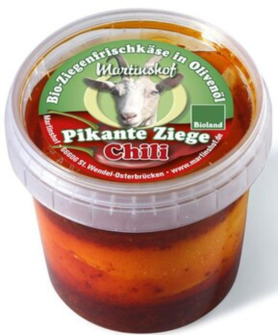 Produktfoto zu Ziegenfrischkäse 'Pikante Ziege Chili', 150 g