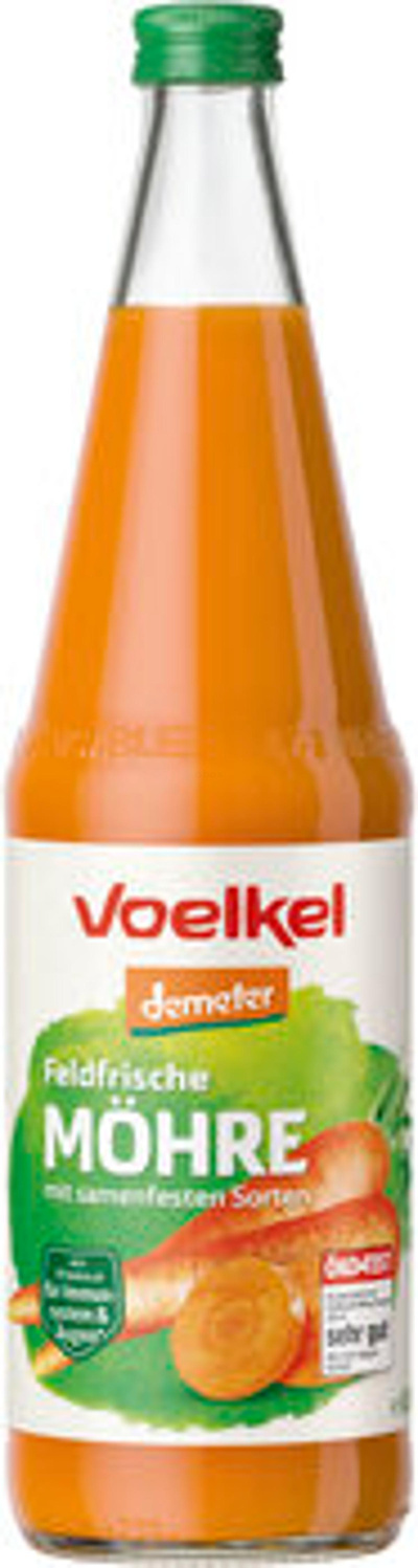 Produktfoto zu Kiste Feldfrischer Möhrensaft aus samenfesten Sorten, 6 x 0,7 L