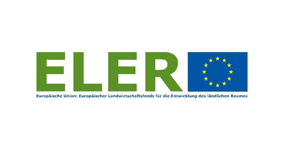 KI generiert: Logo des Europäischen Landwirtschaftsfonds ELER mit EU-Flagge und Text: "Europäische Union: Europäischer Landwirtschaftsfonds für die Entwicklung des ländlichen Raumes".