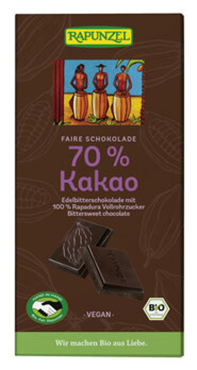 Produktfoto zu Bitterschokolade 70% Kakao HIH