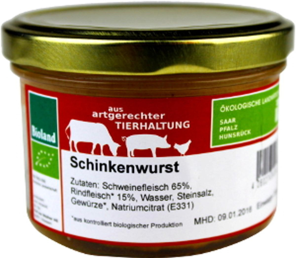Produktfoto zu Schinkenwurst,180g