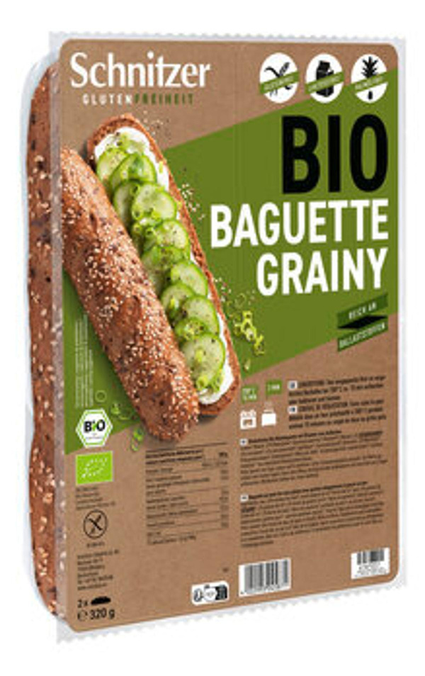 Produktfoto zu GEBINDE Baguette Grainy (körnig) - glutenfrei, 6x2x160g