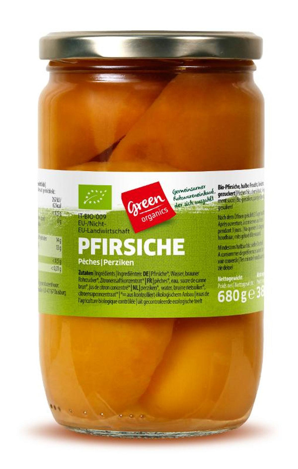 Produktfoto zu Pfirsichhälften im Glas, 680g, Abtropfgewicht 385g