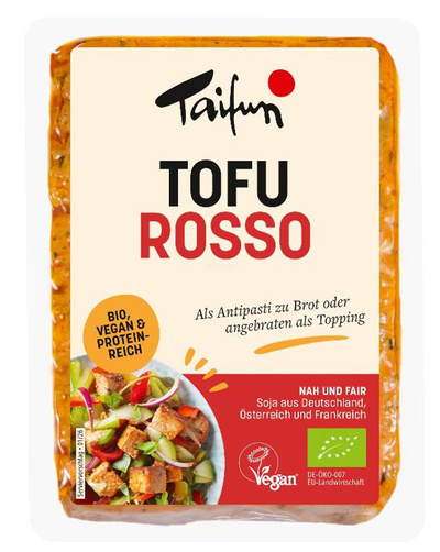 Produktfoto zu Tofu Mediterran `Rosso`  mit Oliven, Tomaten, Peperoni, 200g