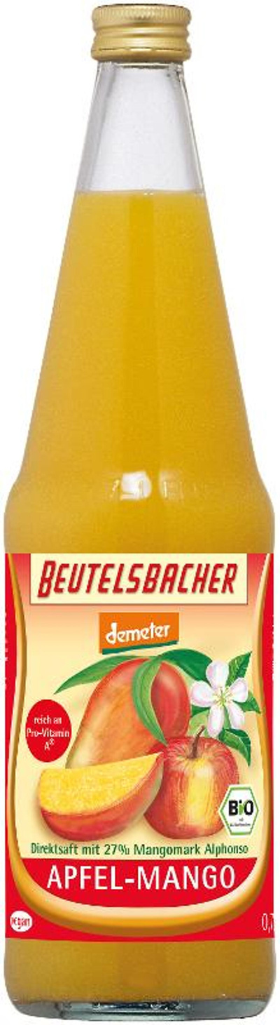 Produktfoto zu Kiste Apfel-Mango-Saft, 6 x 0,7l