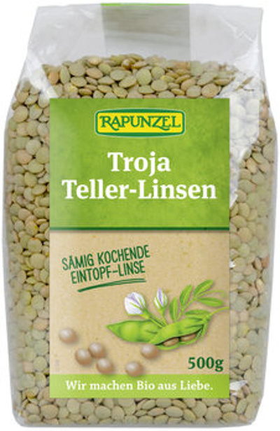 Produktfoto zu Troja Teller-Linsen (grün bis braun), 400 g