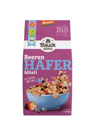 Produktfoto zu GEBINDE Hafermüsli mit Beeren glutenfrei, 8 x 425g