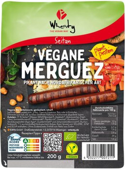 Produktfoto zu GEBINDE Veganwurst `Merguez`, 8 x 200g