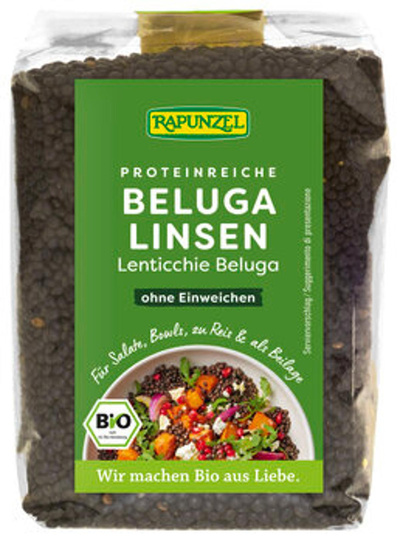 Produktfoto zu Beluga Linsen schwarz, aus Deutschland, 500 g