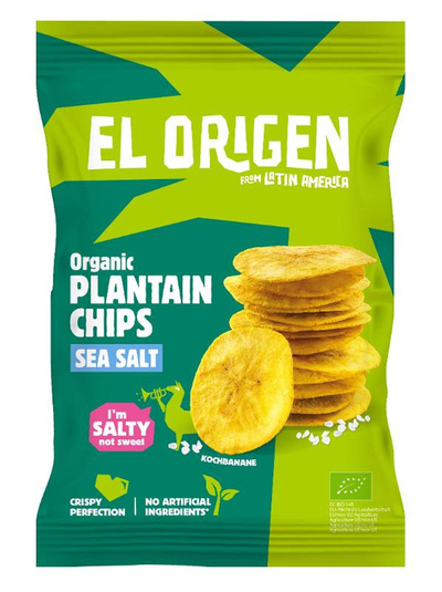 Produktfoto zu GEBINDE Plantain Kochbananen-Chips mit Meersalz, 8 x 80g
