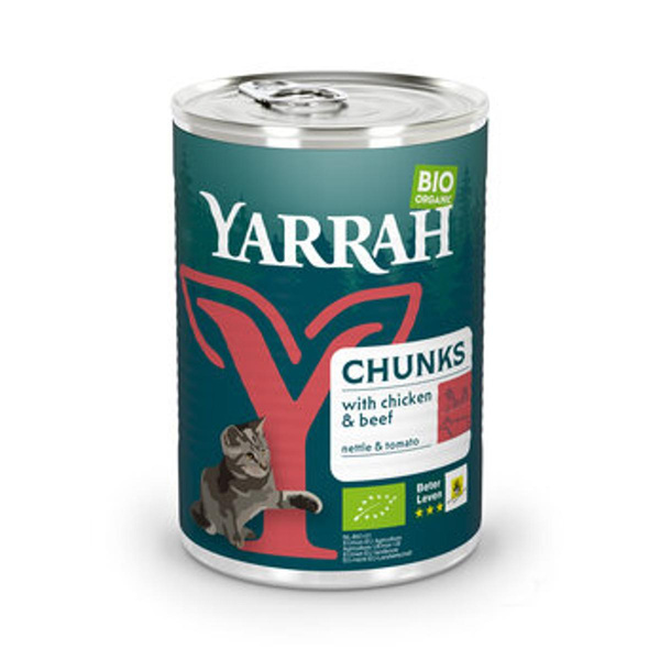 Produktfoto zu GEBINDE Katzenfutter - Bröckchen Huhn & Rind, 12 x 405g Dosen